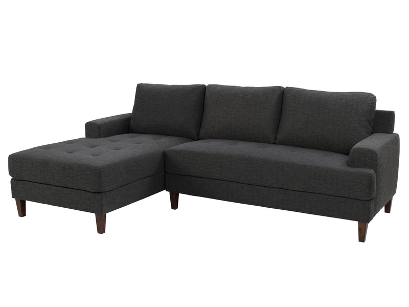 dark grey L Shaped Couch, Right Facing Madelyn collection product image by CorLiving