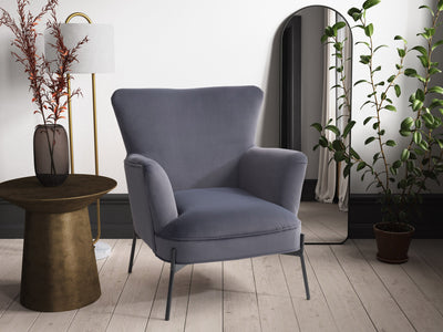 grey Modern Wingback Chair Eliana Collection lifestyle scene by CorLiving#color_eliana-grey