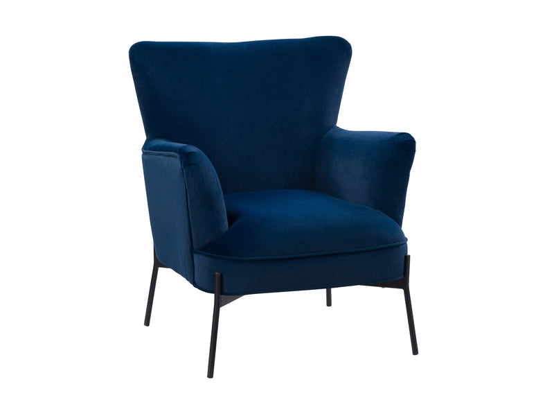 blue Modern Wingback Chair Eliana Collection product image by CorLiving