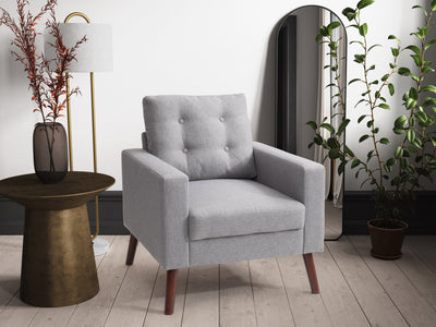 grey Tufted Accent Chair Lyla Collection lifestyle scene by CorLiving#color_lyla-grey