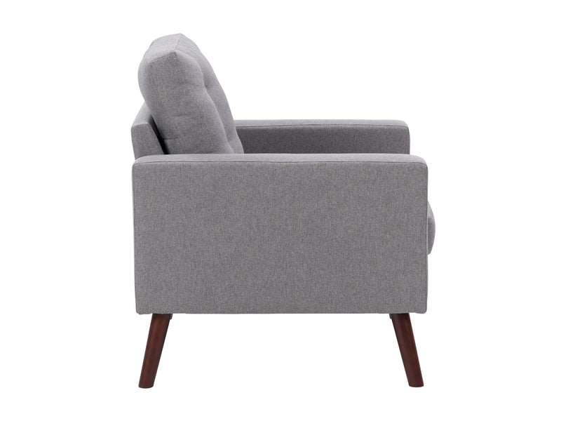 grey Tufted Accent Chair Lyla Collection product image by CorLiving