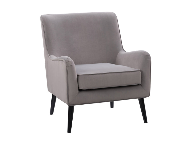 grey Velvet Accent Chair Isla Collection product image by CorLiving