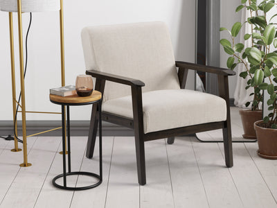 beige Wood Armchair Greyson Collection lifestyle scene by CorLiving#color_greyson-beige