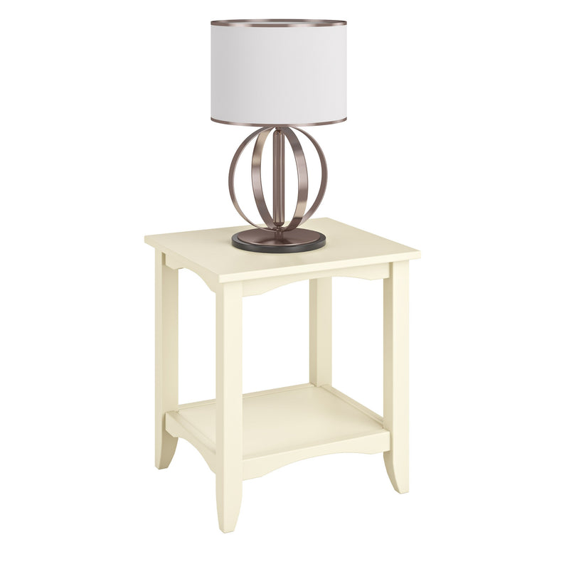 antique white Two Tier End Table Cambridge Collection product image by CorLiving