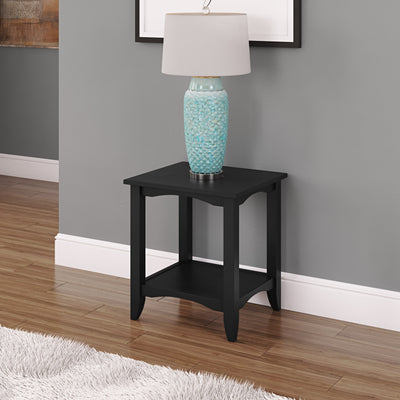 black Two Tier End Table Cambridge Collection lifestyle scene by CorLiving#color_black