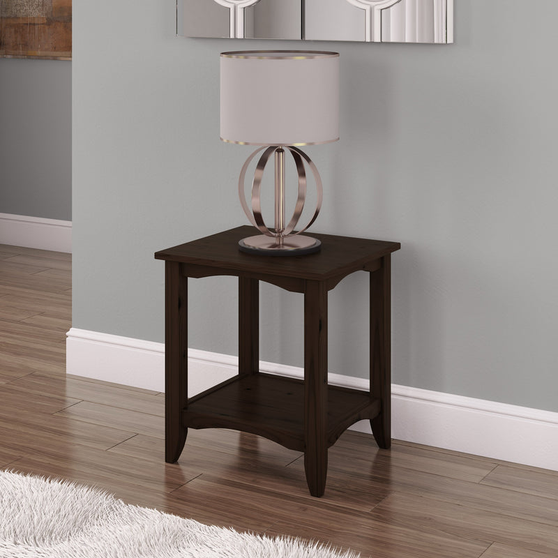 espresso Two Tier End Table Cambridge Collection lifestyle scene by CorLiving
