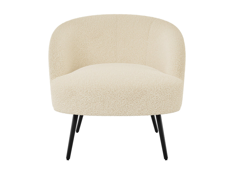 cream Boucle Barrel Accent Chair Gianna Collection product image by CorLiving