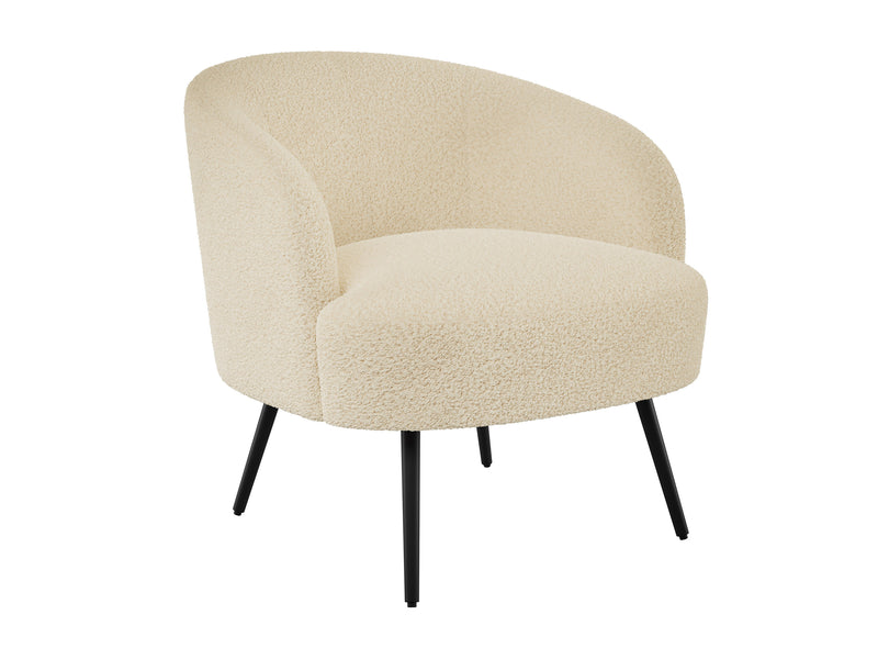 cream Boucle Barrel Accent Chair Gianna Collection product image by CorLiving