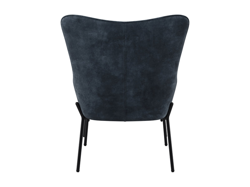 teal Velvet Accent Chair with Stool Charlotte Collection product image by CorLiving