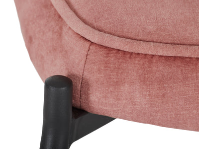 pink Velvet Accent Chair with Stool Charlotte Collection detail image by CorLiving#color_charlotte-salmon-pink