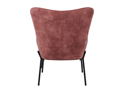 pink Velvet Accent Chair with Stool Charlotte Collection product image by CorLiving#color_charlotte-salmon-pink