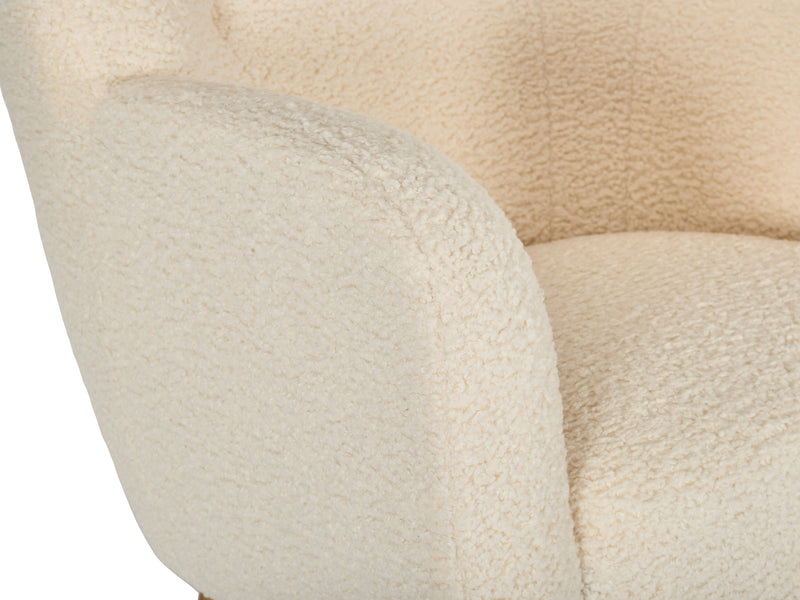 cream Boucle Wing Accent Chair Gianna Collection detail image by CorLiving