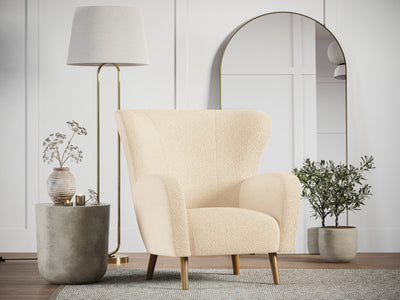 cream Boucle Wing Accent Chair Gianna Collection lifestyle scene by CorLiving#color_gianna-cream