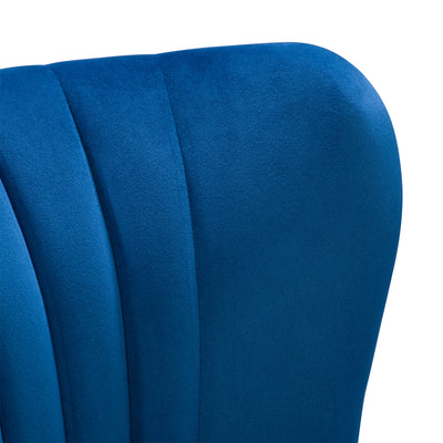 blue Velvet Accent Chair Lynwood Collection detail image by CorLiving#color_blue