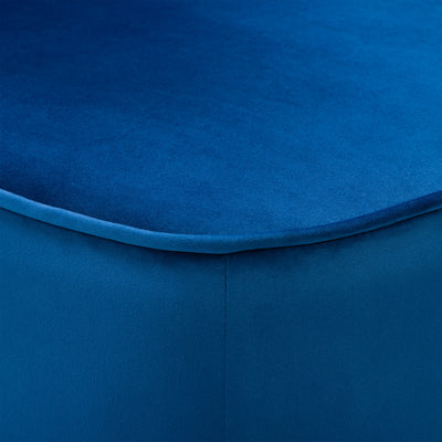 blue Velvet Accent Chair with pouf Lynwood Collection detail image by CorLiving#color_blue