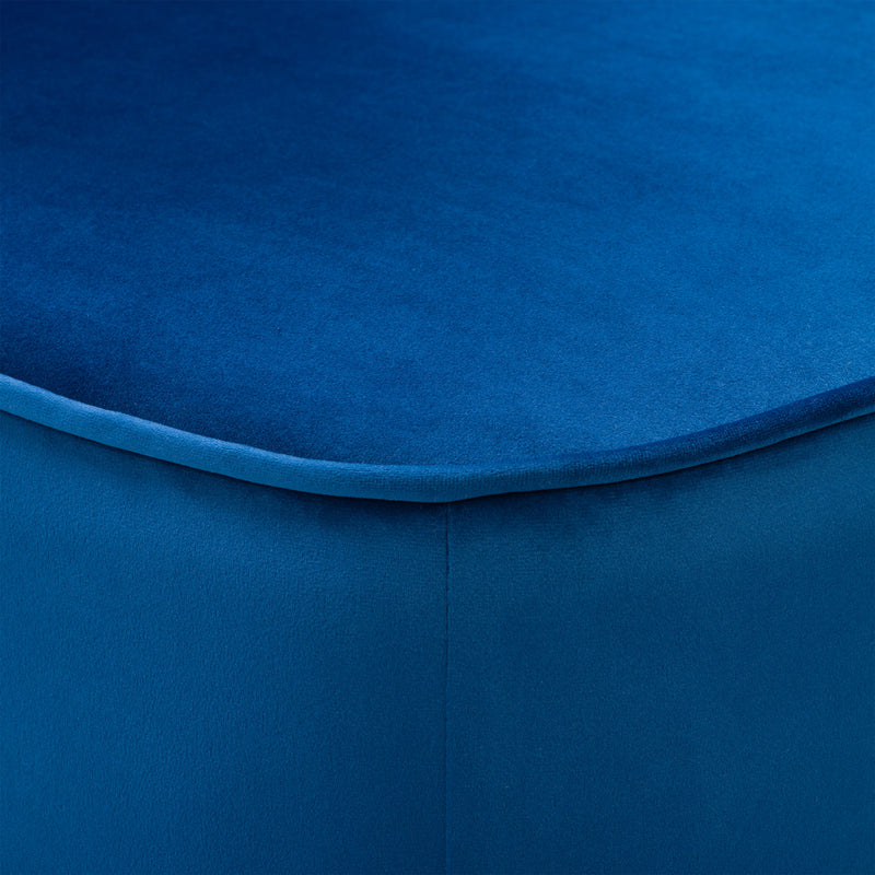 blue Velvet Accent Chair with pouf Lynwood Collection detail image by CorLiving