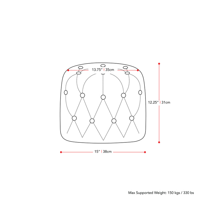 blue Velvet Accent Chair with pouf Lynwood Collection measurements diagram by CorLiving