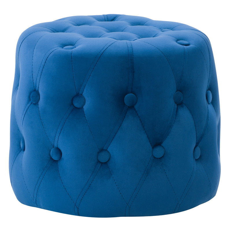 blue Velvet Accent Chair with pouf Lynwood Collection product image by CorLiving