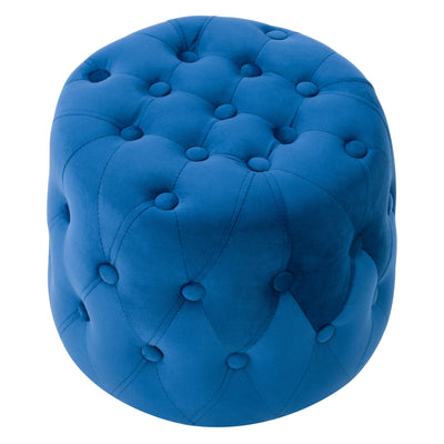 blue Velvet Accent Chair with pouf Lynwood Collection product image by CorLiving#color_blue