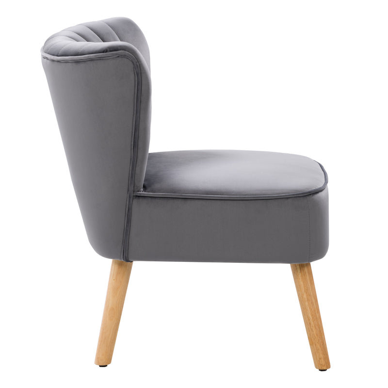 grey Velvet Accent Chair Lynwood Collection product image by CorLiving