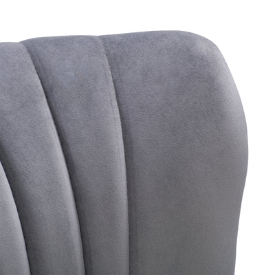 grey Velvet Accent Chair with pouf Lynwood Collection detail image by CorLiving#color_grey