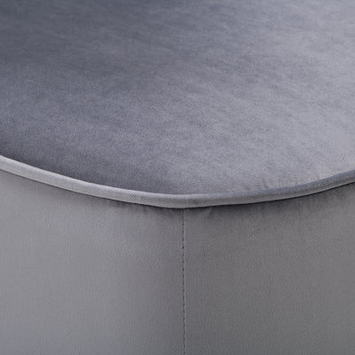 grey Velvet Accent Chair with pouf Lynwood Collection detail image by CorLiving#color_grey