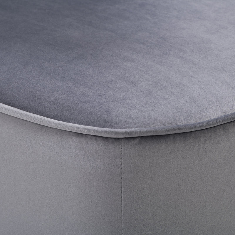grey Velvet Accent Chair with pouf Lynwood Collection detail image by CorLiving