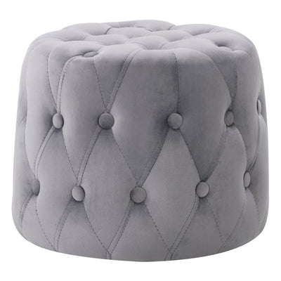 grey Velvet Accent Chair with pouf Lynwood Collection product image by CorLiving#color_grey