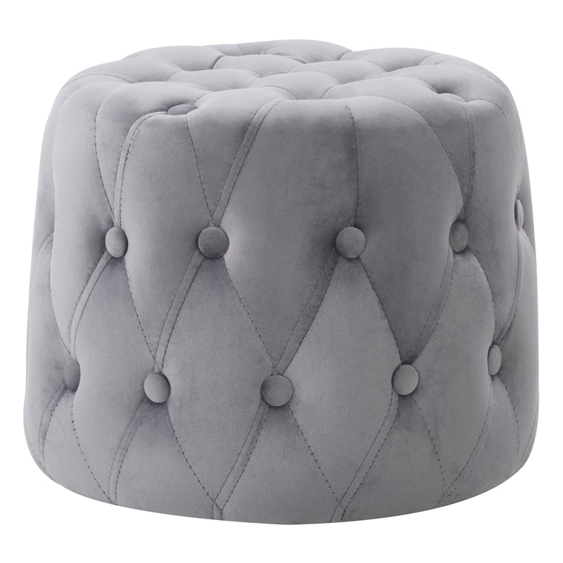 grey Velvet Accent Chair with pouf Lynwood Collection product image by CorLiving