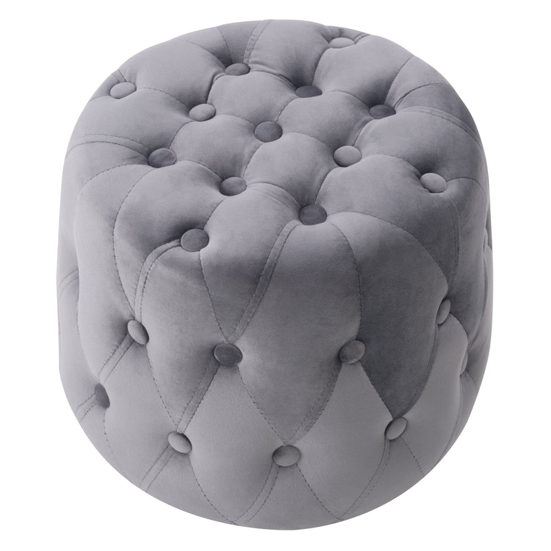 grey Velvet Accent Chair with pouf Lynwood Collection product image by CorLiving