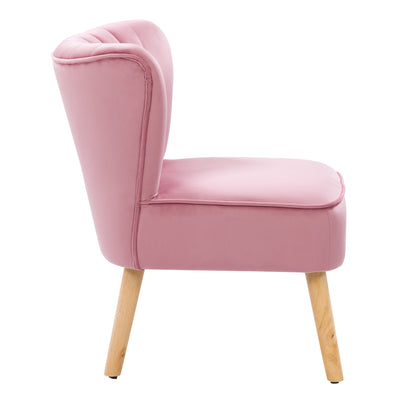 pink Velvet Accent Chair Lynwood Collection product image by CorLiving#color_pink