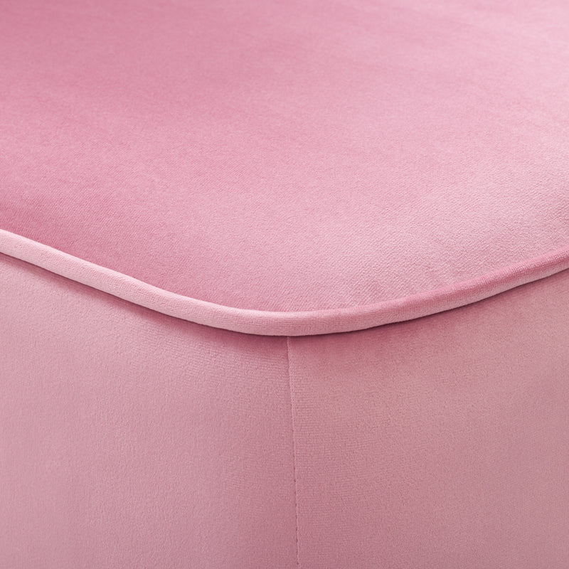 pink Velvet Accent Chair with pouf Lynwood Collection detail image by CorLiving