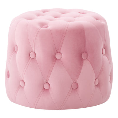 pink Velvet Accent Chair with pouf Lynwood Collection product image by CorLiving#color_pink