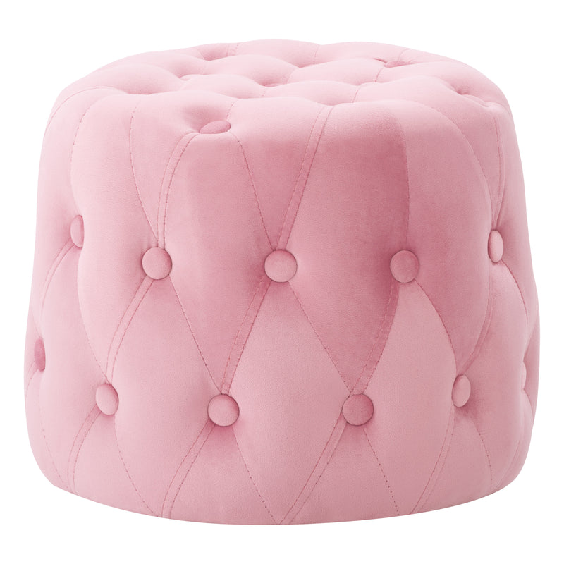 pink Velvet Accent Chair with pouf Lynwood Collection product image by CorLiving
