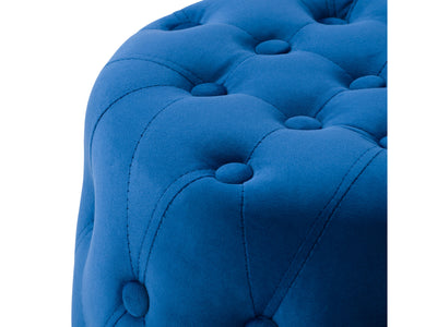 blue Small Round Ottoman Lynwood Collection detail image by CorLiving#color_lynwood-blue