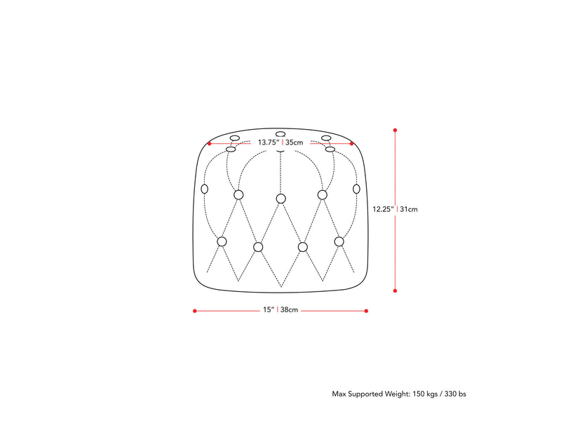 blue Small Round Ottoman Lynwood Collection measurements diagram by CorLiving