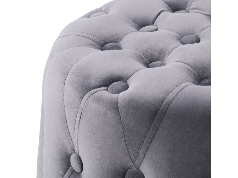 grey Small Round Ottoman Lynwood Collection detail image by CorLiving