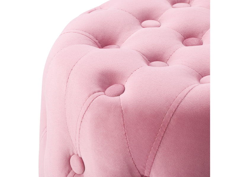 pink Small Round Ottoman Lynwood Collection detail image by CorLiving