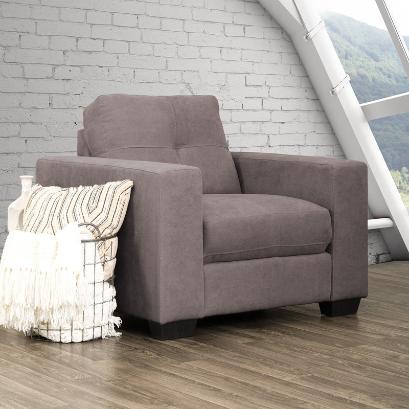 grey Wide Armchair Club Collection lifestyle scene by CorLiving