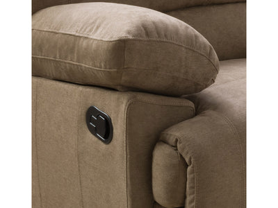 brown Reclining Loveseat Sofa Lea collection detail image by CorLiving#color_brown
