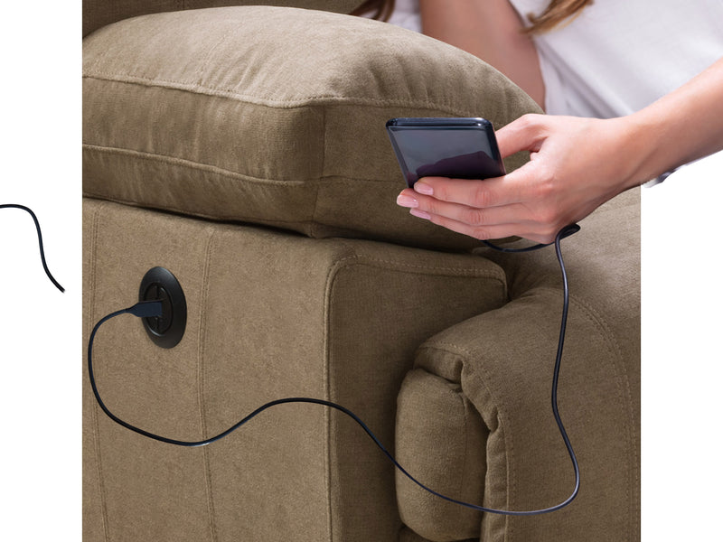 brown Power Reclining Loveseat Sofa Lea collection detail image by CorLiving