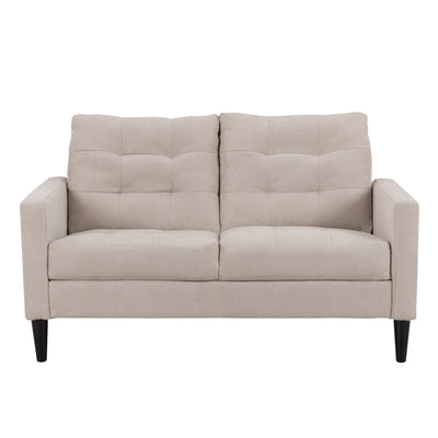 beige 3 Piece Sewn Panel Tufted Sofa Set with Wooden Legs CorLiving collection product image by CorLiving#color_beige