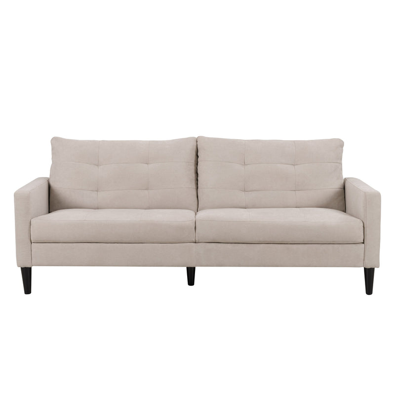 beige 3 Piece Sewn Panel Tufted Sofa Set with Wooden Legs CorLiving collection product image by CorLiving