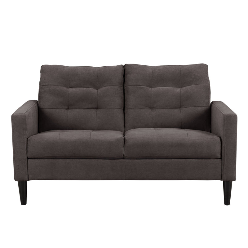 gray 2 Piece Sewn Panel Tufted Sofa Set with Wooden Legs CorLiving collection product image by CorLiving