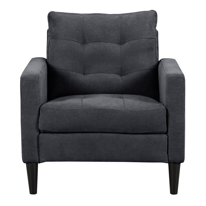 navy blue 3 Piece Sewn Panel Tufted Sofa Set with Wooden Legs CorLiving collection product image by CorLiving
