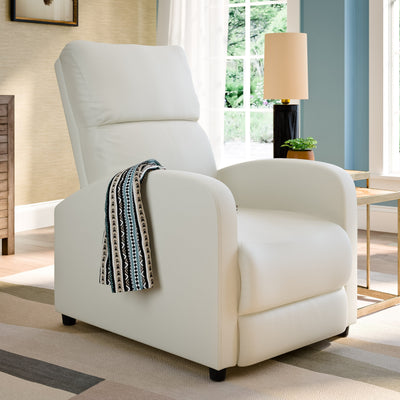 white Modern Recliner Chair Moor Collection lifestyle scene by CorLiving#color_white