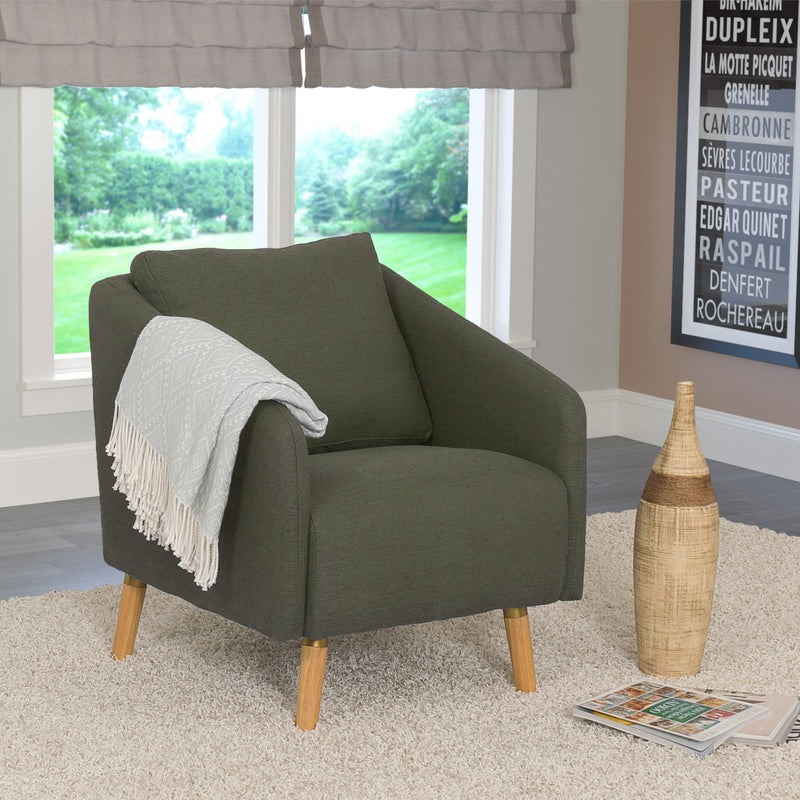 greenish grey Modern Club Chair CorLiving Collection lifestyle scene by CorLiving