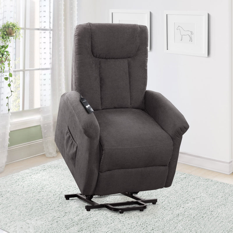 grey Power Lift Assist Recliner Arlington Collection lifestyle scene by CorLiving