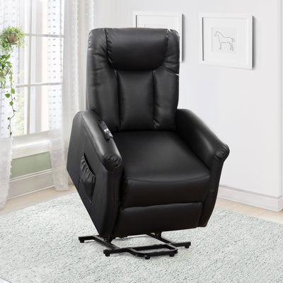 black Power Lift Assist Recliner Arlington Collection lifestyle scene by CorLiving#color_black