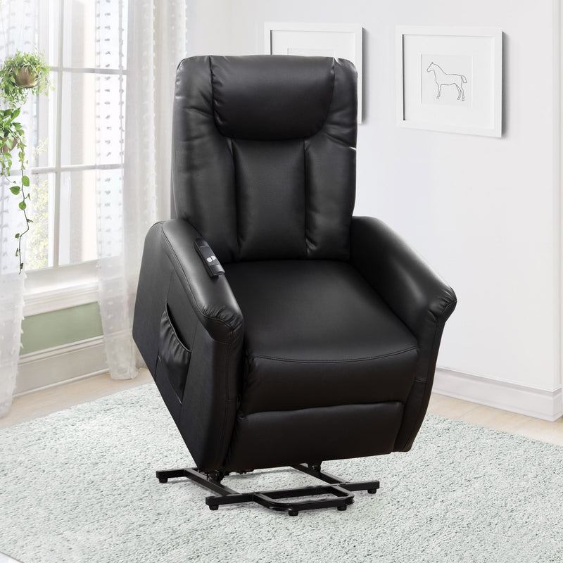 black Power Lift Assist Recliner Arlington Collection lifestyle scene by CorLiving